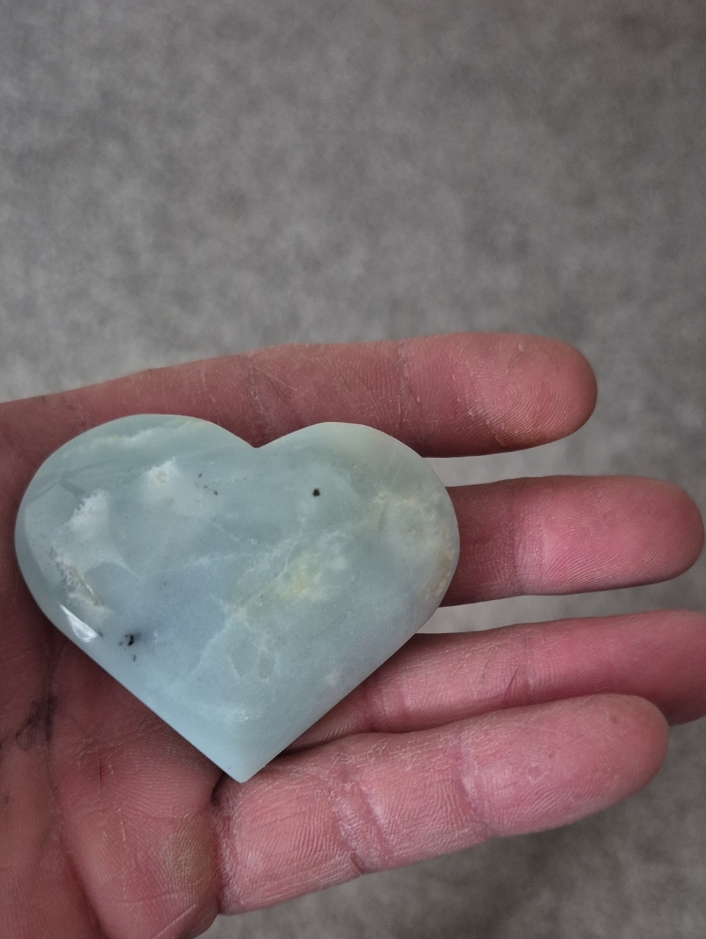 Polished Heart-Shaped Blue Green Stone